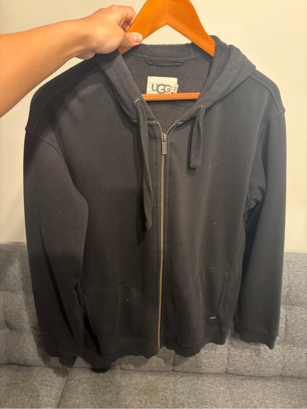 UGG Men’s Black Zip-Up Hooded Sweater
